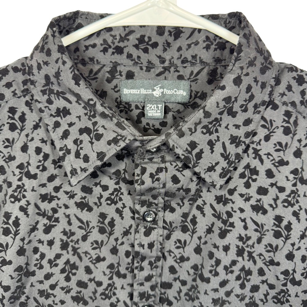 Beverly Hills Polo Club Mens 2XLT Long Sleeve Floral Button Up Shirt